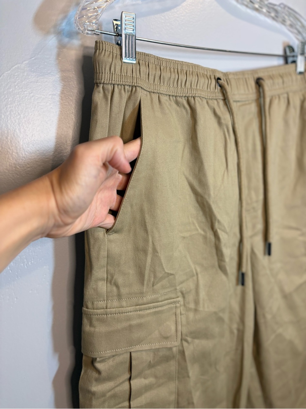 Wesc Men's Medium Women's Large Khaki Cargo Pants Drawstring Waist Gorpcore Hik - Picture 5 of 13